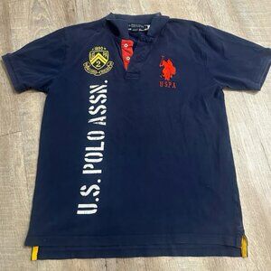 US Polo Assn. Mens Large Big Pony #3 Logo Short Sleeve Collar Shirt